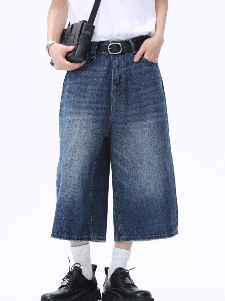 Japanese Brand Retro high street wide leg denim shorts Size US 32 / EU 48 - 3 Thumbnail