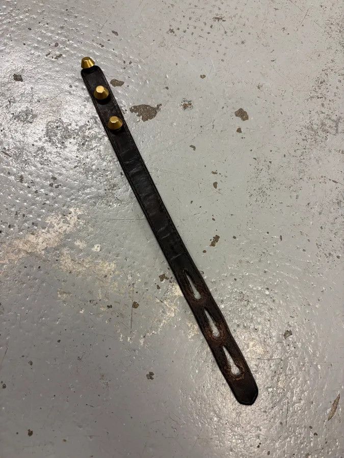 Balenciaga 2000s Balenciaga Brown Leather Gold Stud Arena Bracelet Size ONE SIZE - 4 Thumbnail