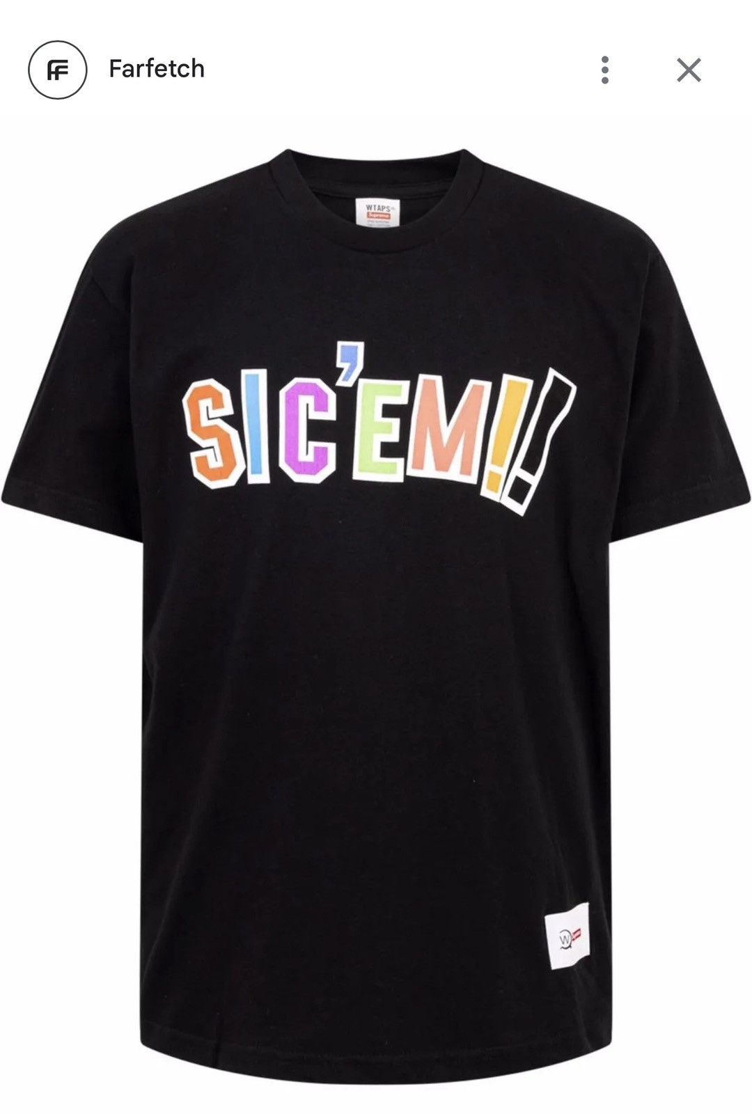 Supreme × Wtaps Supreme x WTAPS Sic'em! Black T-shirt Size US M / EU 48-50 / 2 - 14 Thumbnail