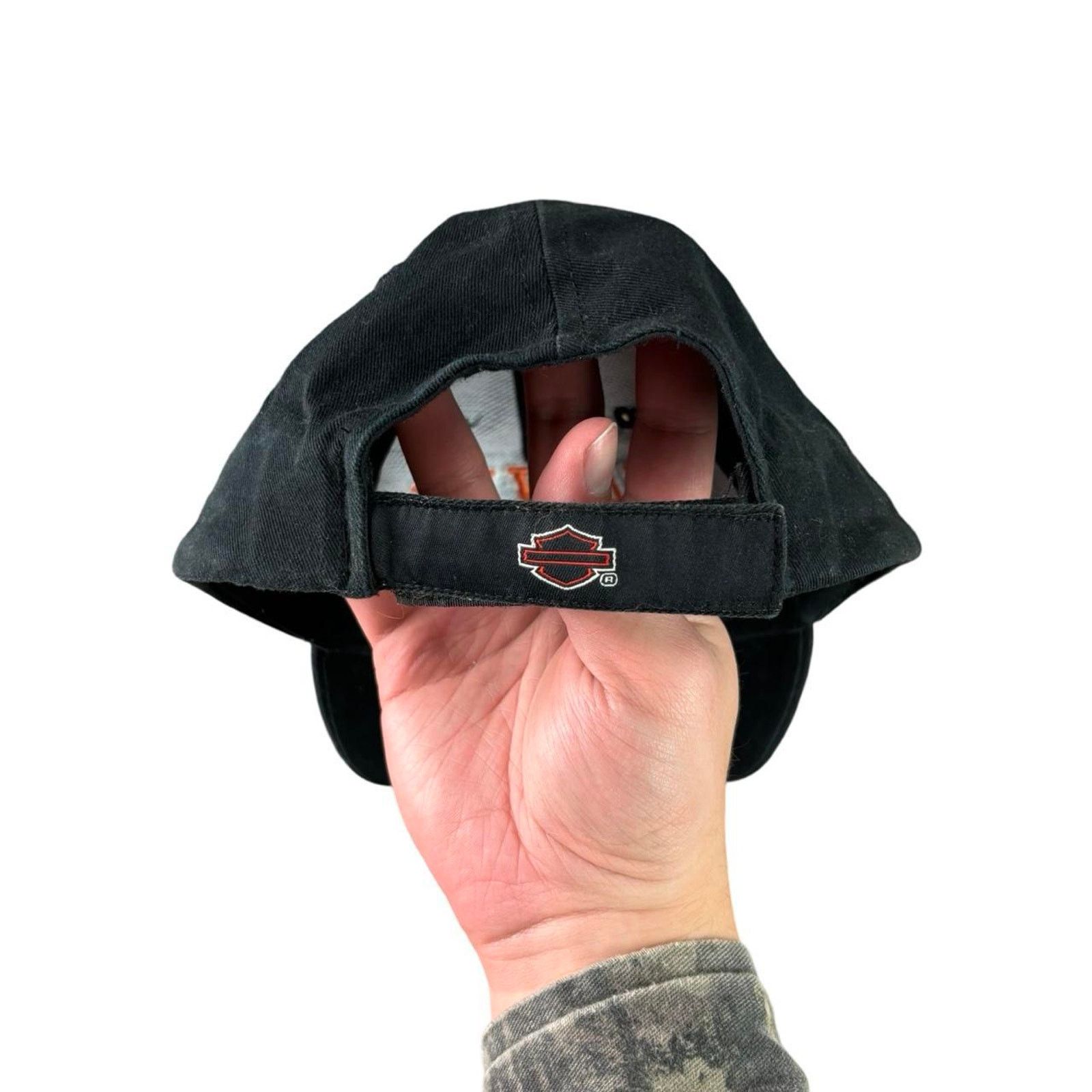 Harley Davidson × Vintage 90s Harley Davidson Embroidered Hat Bikercore Motorcycle Size ONE SIZE - 3 Thumbnail