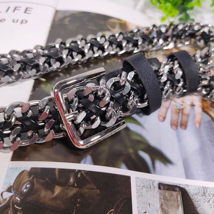Designer Future Vintage Belt Riveted Belts Menswear Accessories Size ONE SIZE - 3 Thumbnail