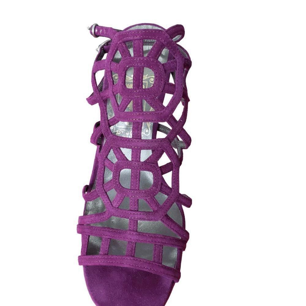 Designer CT1599b Ladies Purple Strappy Sandals Size 7 High Heels Size US 7 / IT 37 - 1 Thumbnail