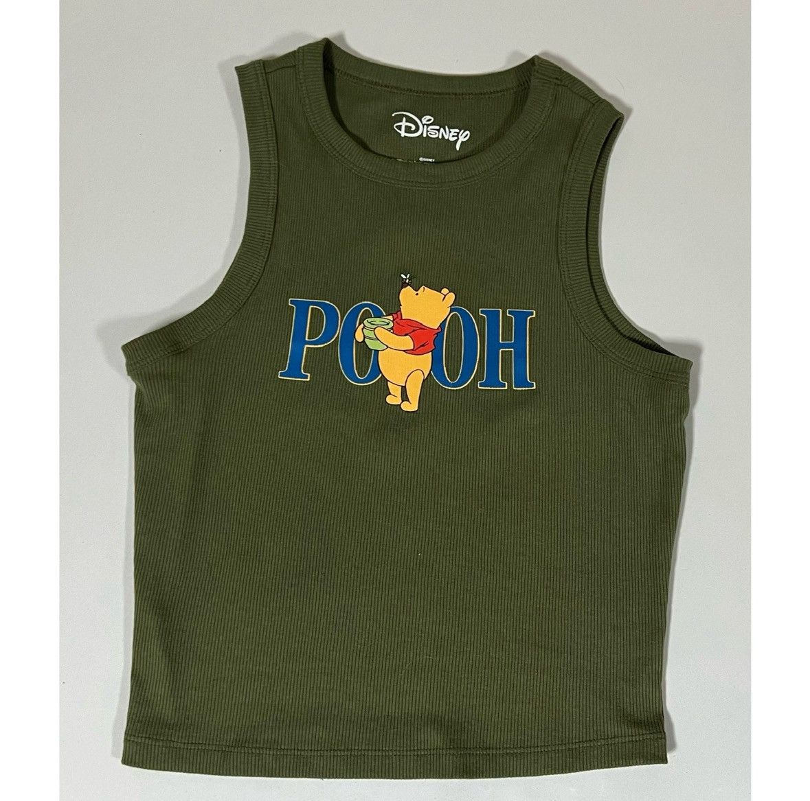 Disney Disney Olive Green Winnie the Pooh Tank Top Shirt Size M 🍯✨ Size M / US 6-8 / IT 42-44 - 3 Thumbnail