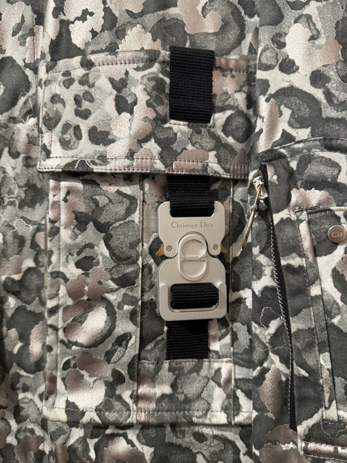 Dior Dior x MMW Pre-Fall 19 Silver Leopard Jacquard Field Jacket Size US L / EU 52-54 / 3 - 4 Thumbnail