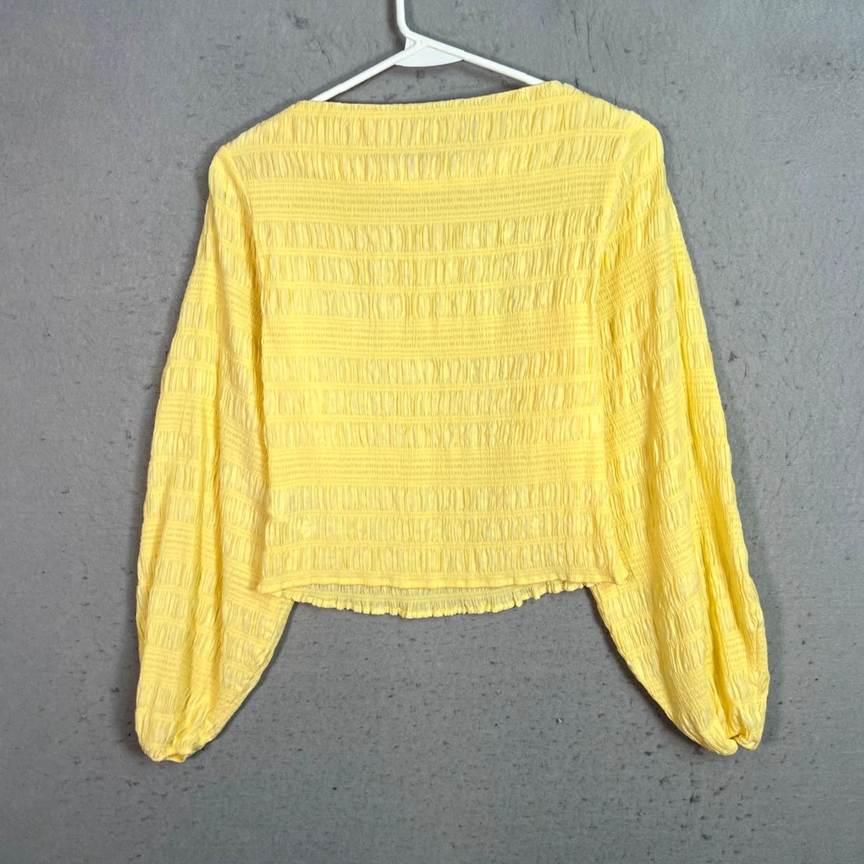 & Other Stories VINTAGE & Other Stories Womens XS Yellow Smocked Long Sleeve Top Size XS / US 0-2 / IT 36-38 - 2 Thumbnail