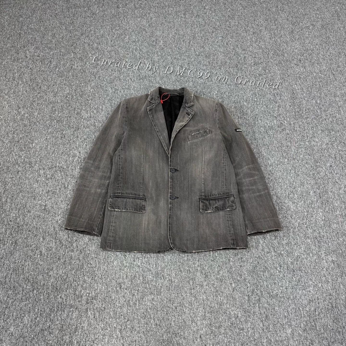 Balenciaga Balenciaga Logo Washed Denim Blazer Size US XS / EU 42 / 0 - 1 Thumbnail