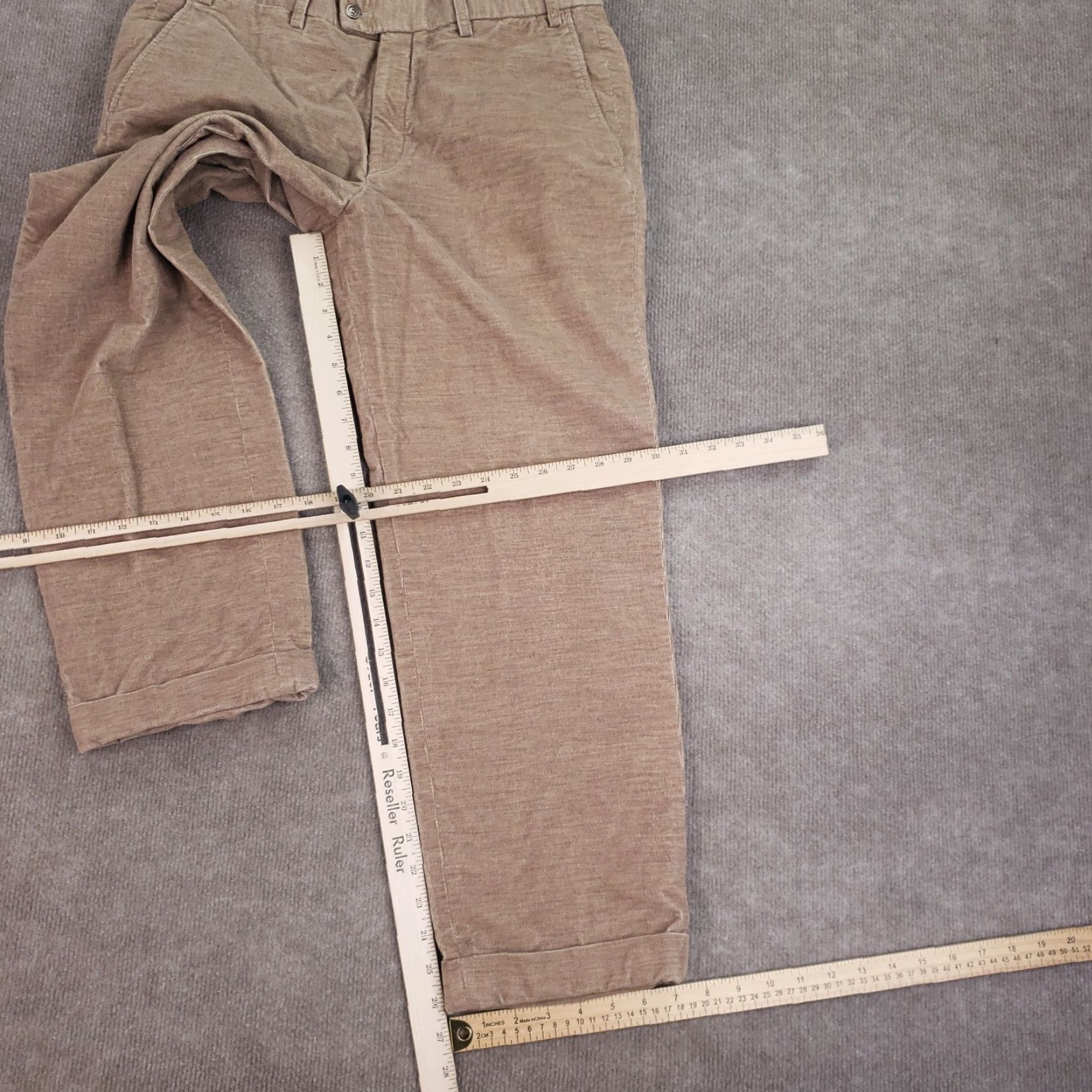 Vintage Hiltl Mens Corduroy Pants Brown 34x26 Extra Large XL Stretch Straight Casual Flat Front Size US 34 / EU 50 - 2 Thumbnail