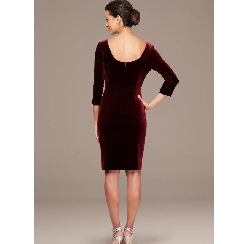 Alex Evenings Alex Evenings Velvet Ruched Beaded Hip Cocktail Dress 4P 4 Size S / US 4 / IT 40 - 2 Thumbnail