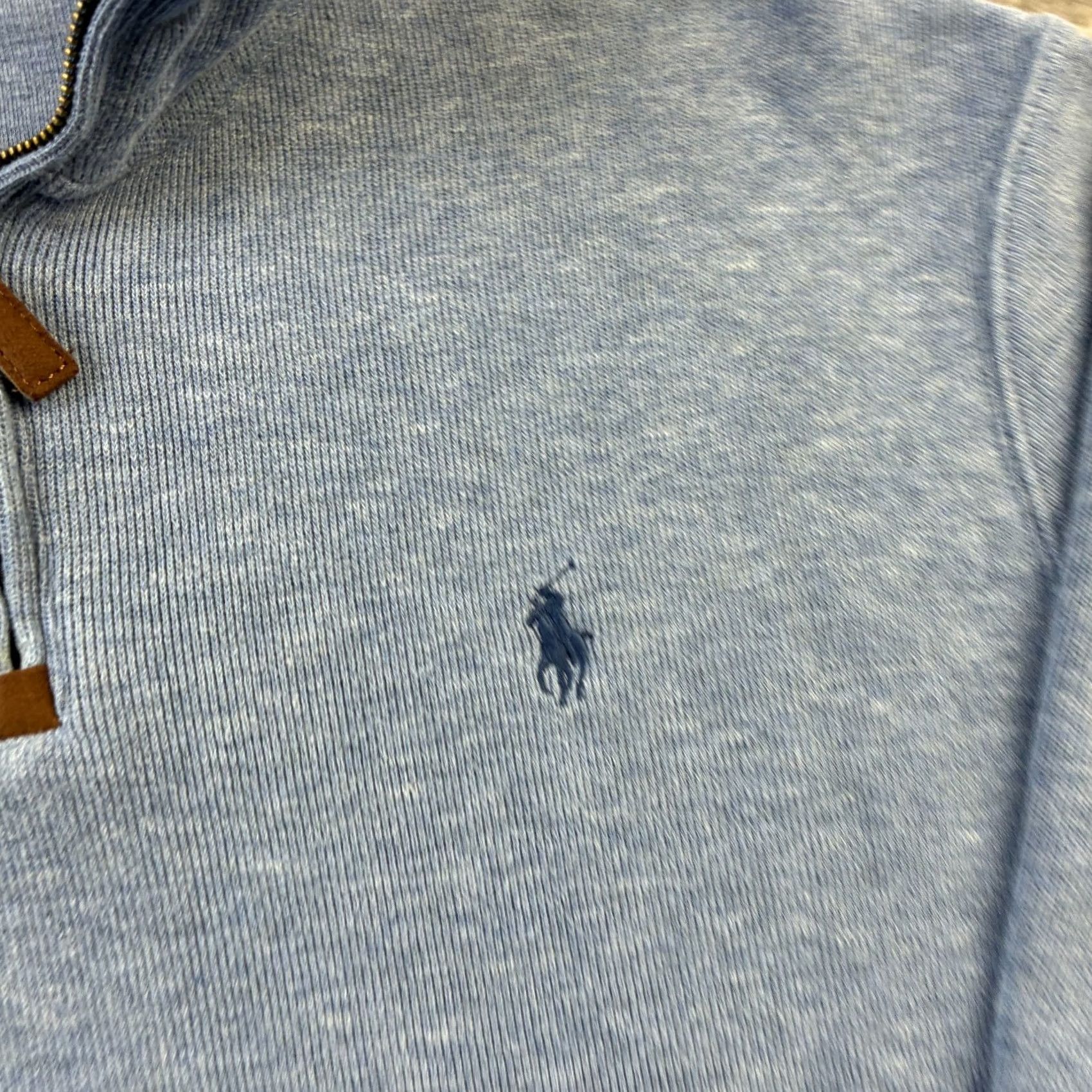 Polo Ralph Lauren Polo Ralph Lauren Sweater Mens Large Blue Knit Quarter Zip Pony Size US L / EU 52-54 / 3 - 4 Thumbnail