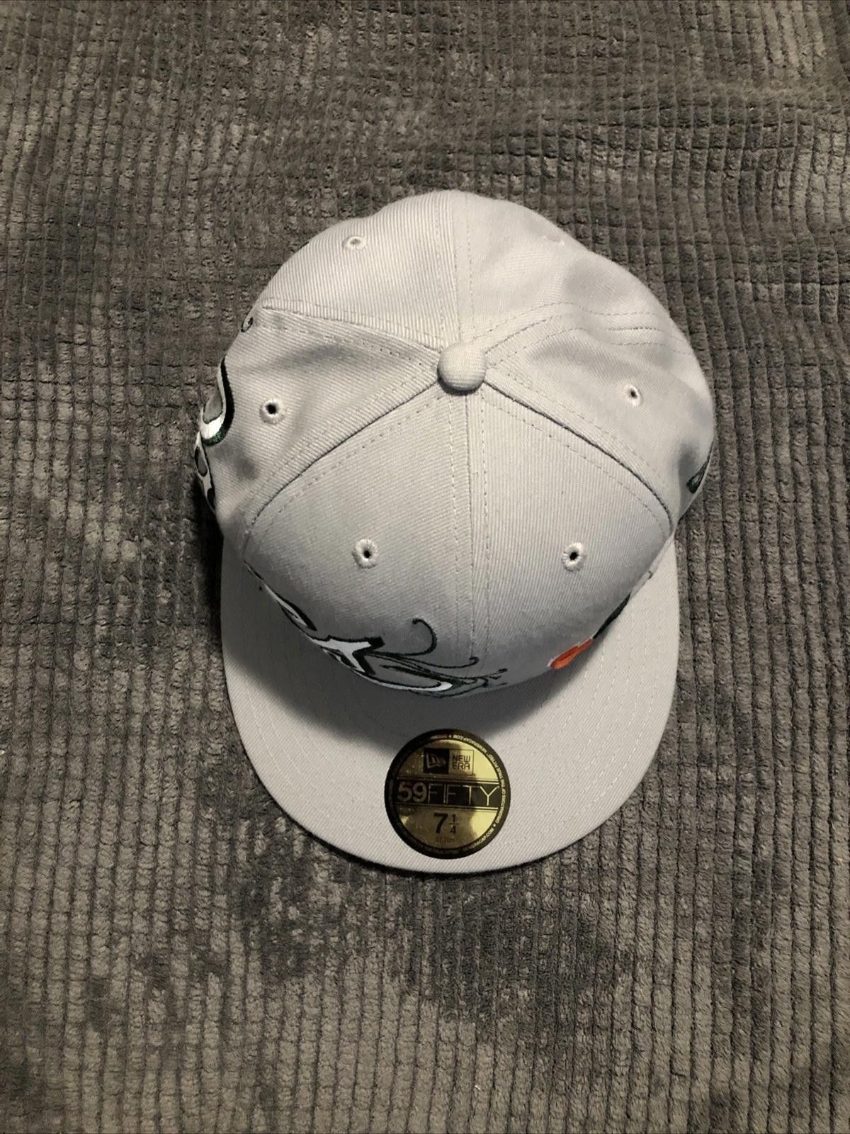 New Era Miami Canes New Era 59Fifty “Tagging” Hat Gray 7 1/4 NEW Size ONE SIZE - 2 Thumbnail