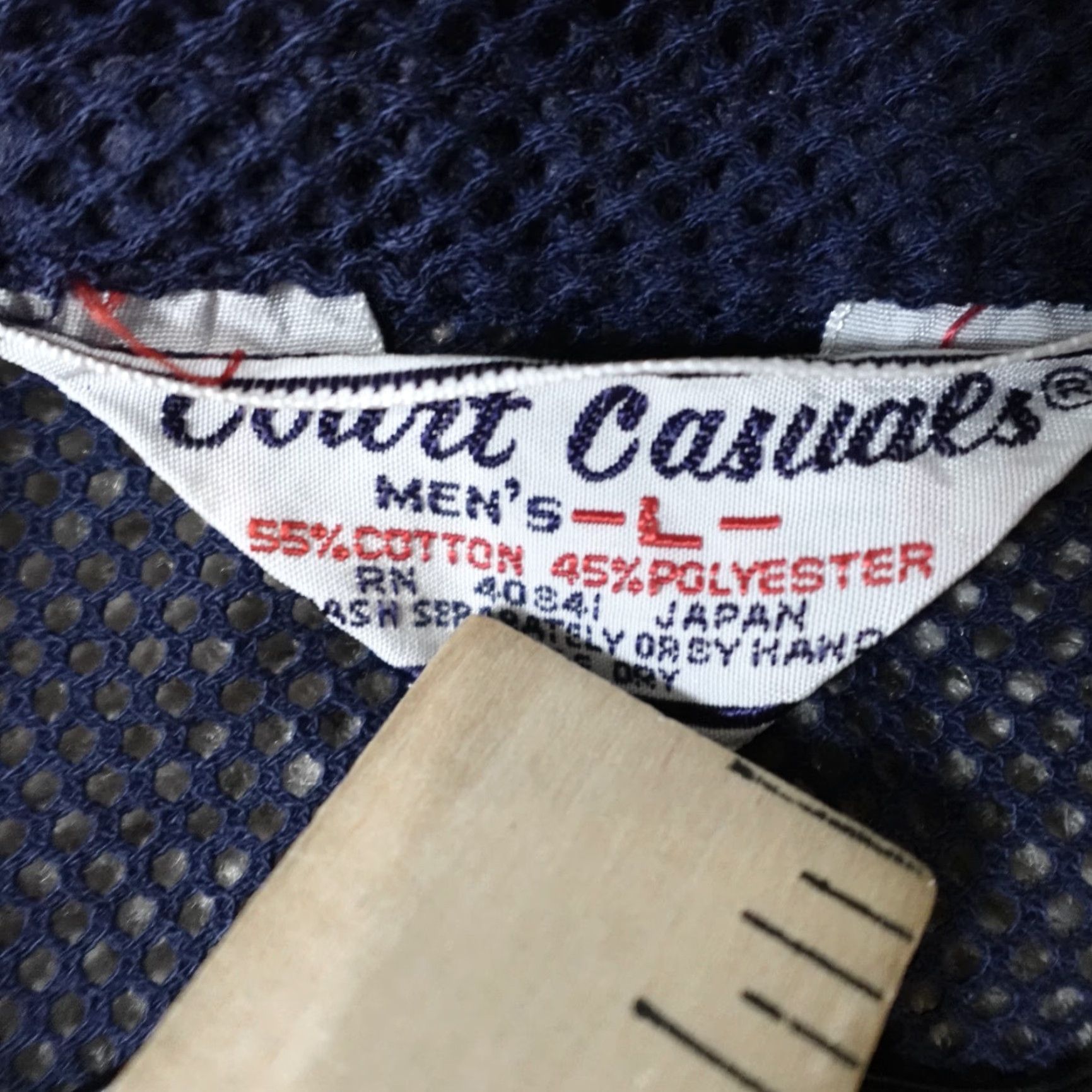 Vintage VINTAGE American Vintage Polo Shirt Mens Large Blue 70s Knit Perforated Short Sleeve Collar Button 70s Mens Size US L / EU 52-54 / 3 - 5 Thumbnail