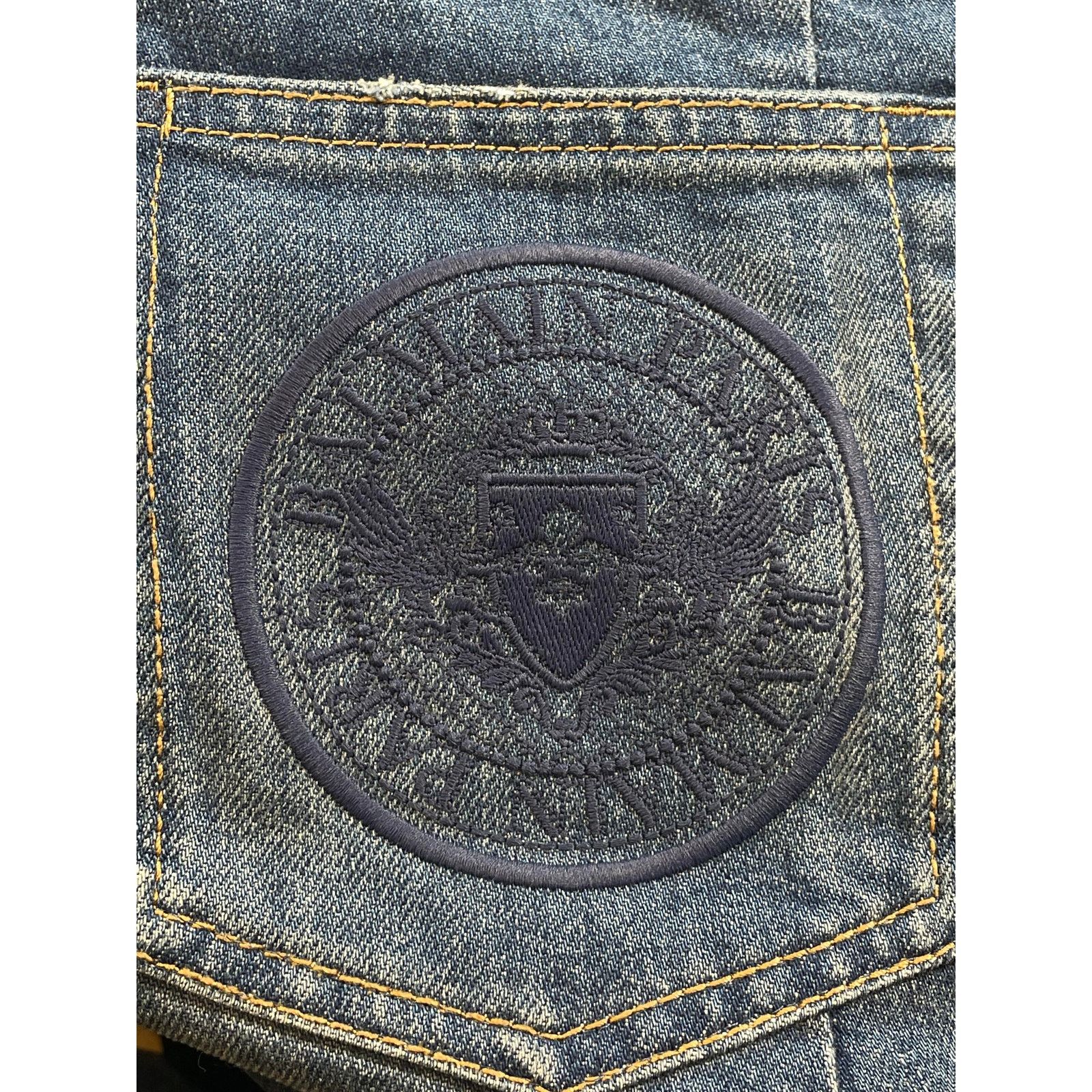 Balmain Balmain Dark Blue Biker Jeans Size US 31 - 5 Thumbnail