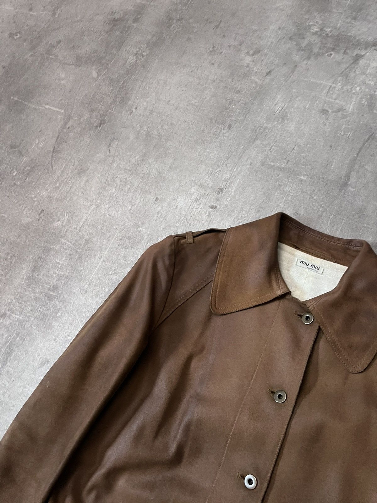 Miu Miu Miu Miu vintage sude leather brown trench coat rare Size L / US 10 / IT 46 - 5 Thumbnail