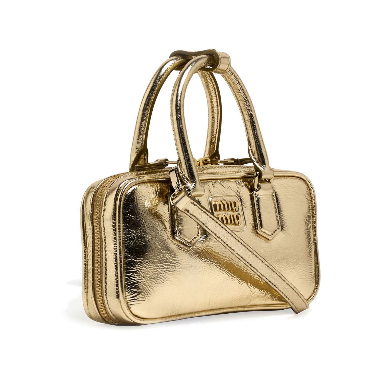 Miu Miu MIU MIU Arcadie Mini Gold Leather Handbag New And Authentic Size ONE SIZE - 2 Thumbnail