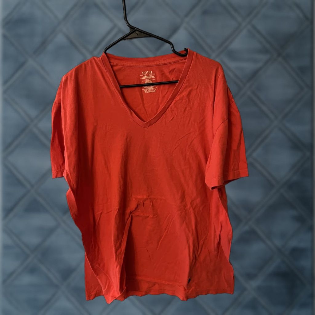 Polo Ralph Lauren Polo Ralph Lauren Sleep Shirt Men L Orange Cotton V-Neck Long Sleeve Classic Logo Mens Size US L / EU 52-54 / 3 - 1 Thumbnail