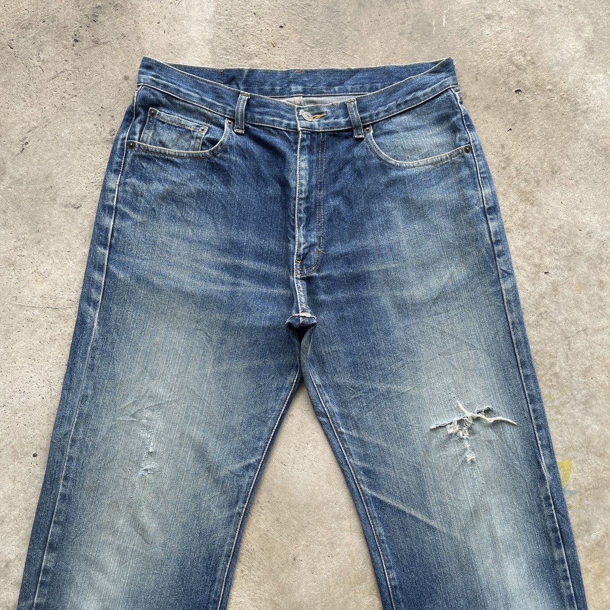Japanese Brand × Jean W33 Vintage Japanese Distressed Baggy Jean Faded Denim Pants Size US 33 - 3 Thumbnail