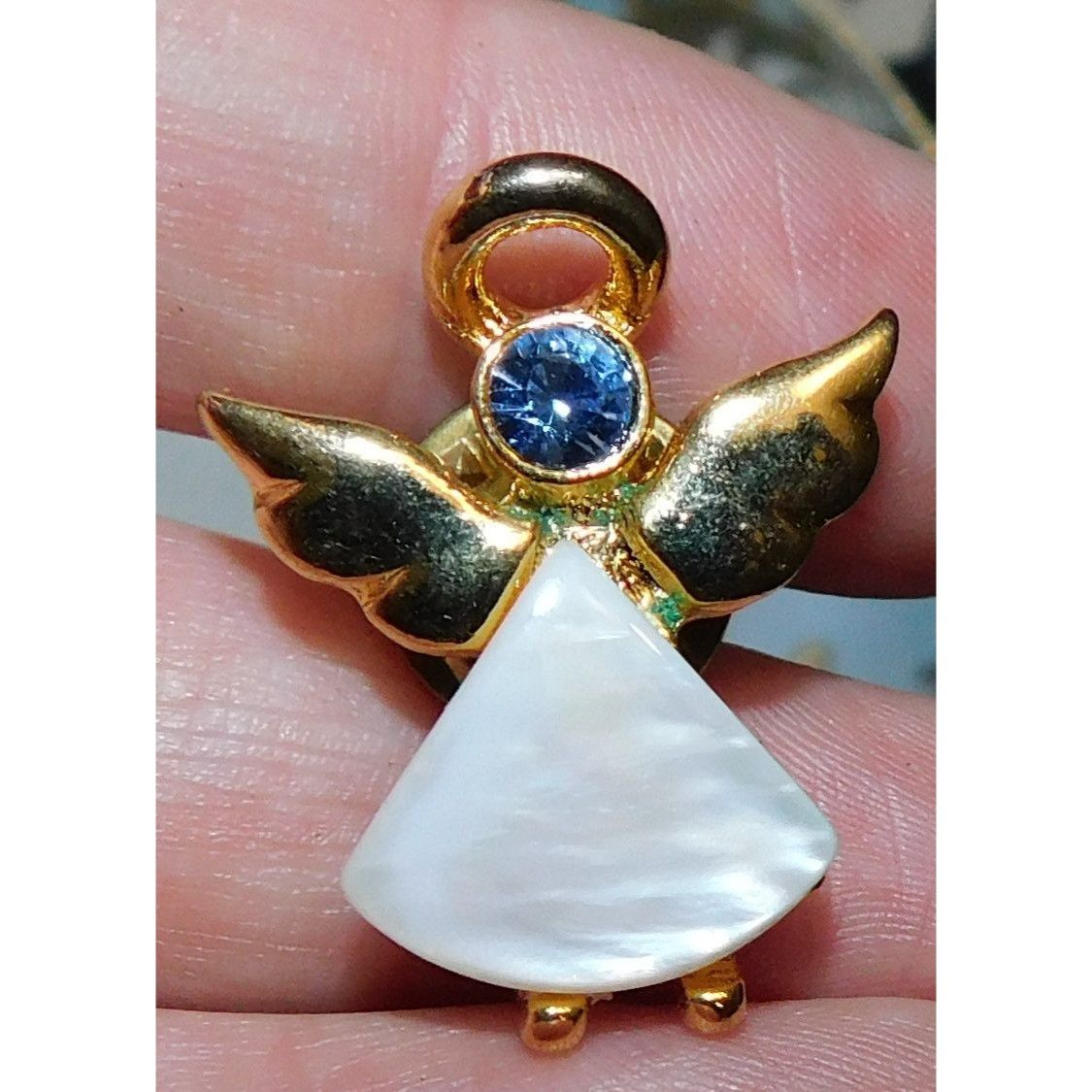 Other Vintage March Birthday Angel Pin Mother Of Pearl And Rhinest Size ONE SIZE - 2 Thumbnail