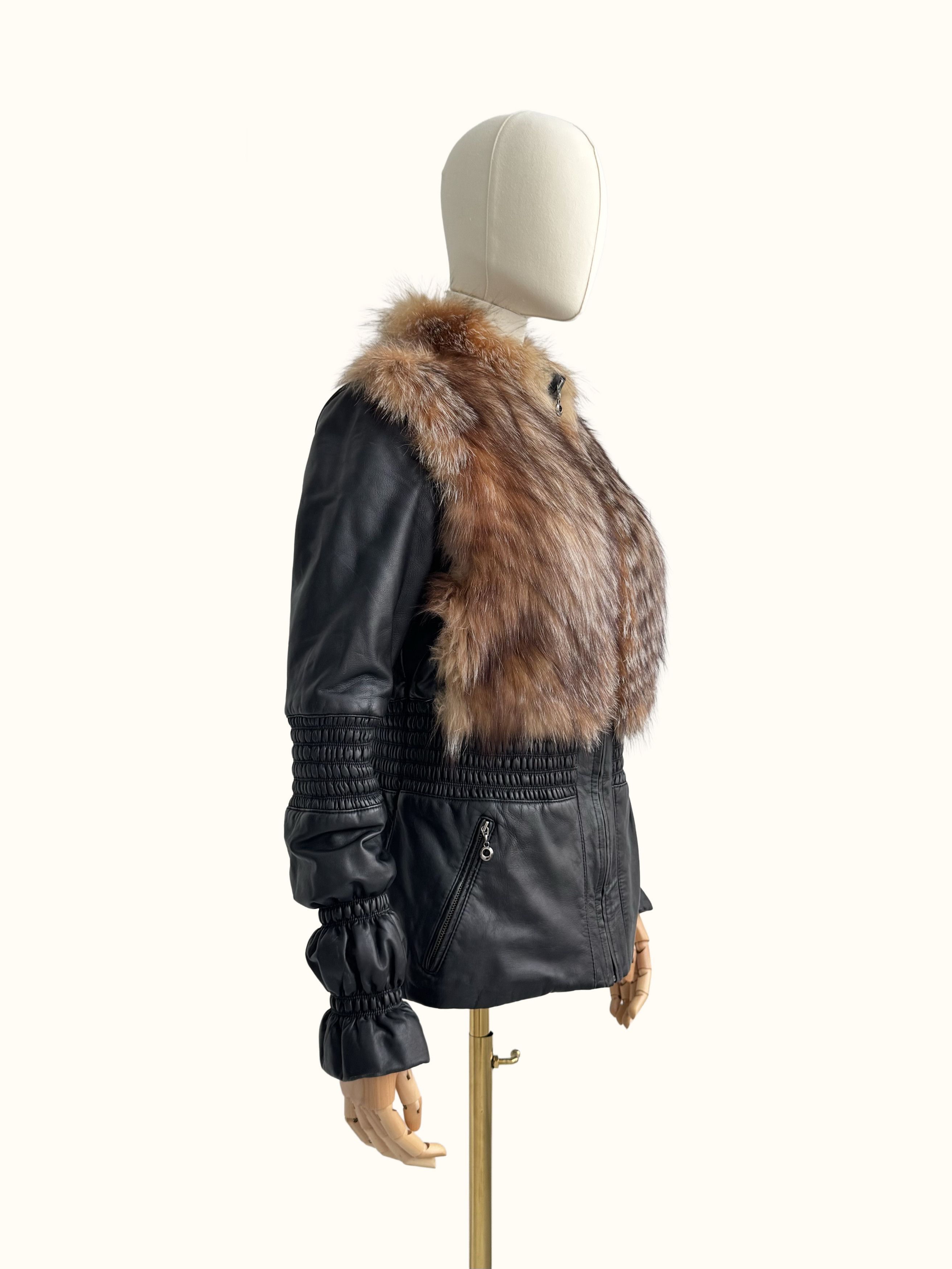 Vintage Vintage Real Lambskin Jacket With Real Fur Details E2D15 Size XS / US 0-2 / IT 36-38 - 2 Thumbnail