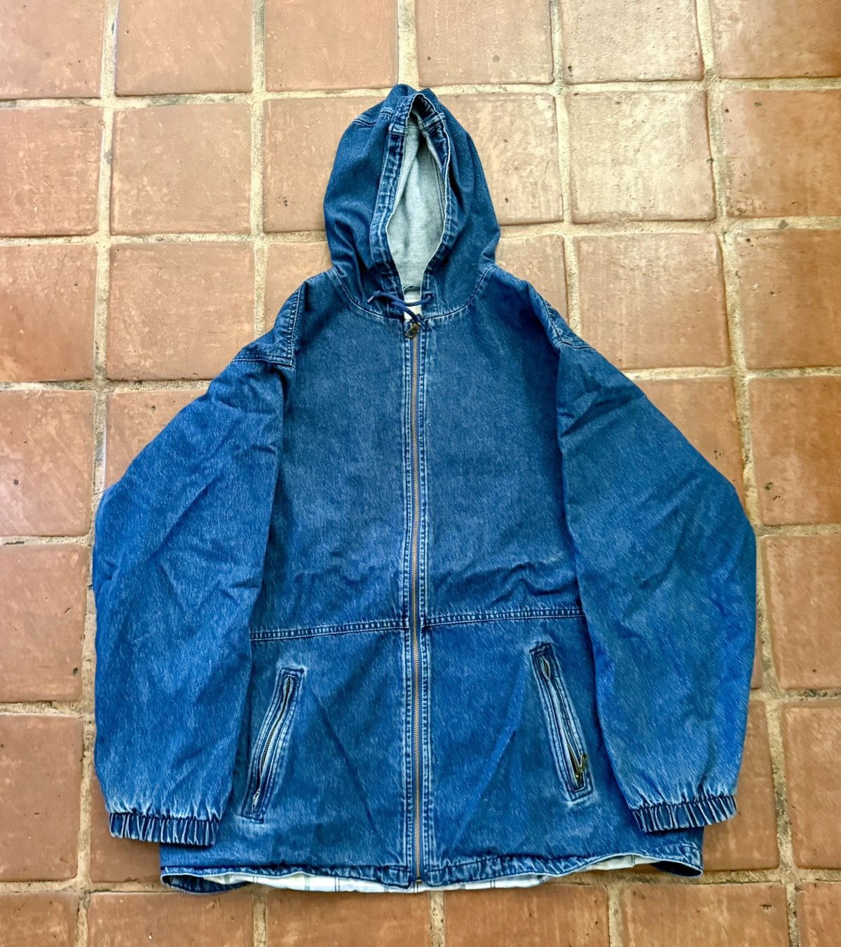 St. Johns Bay Vintage St. John’s Bay Denim Hooded Jacket – XL – 90s Style Size US XL / EU 56 / 4 - 1 Thumbnail