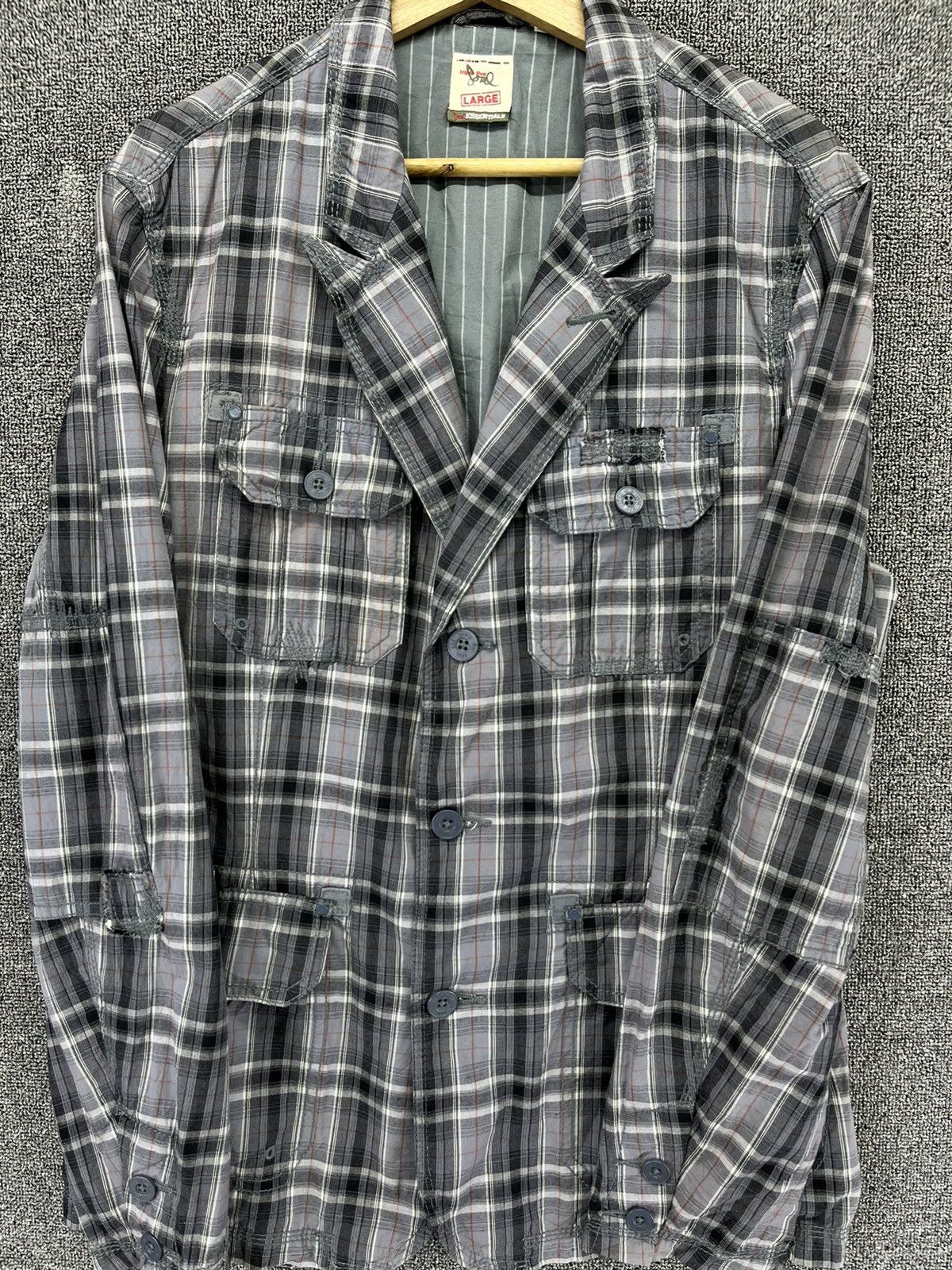 Japanese Brand Vintage Triple Five Soul Essentials Shadow Plaid Rare Jacket Size L / US 10 / IT 46 - 6 Thumbnail