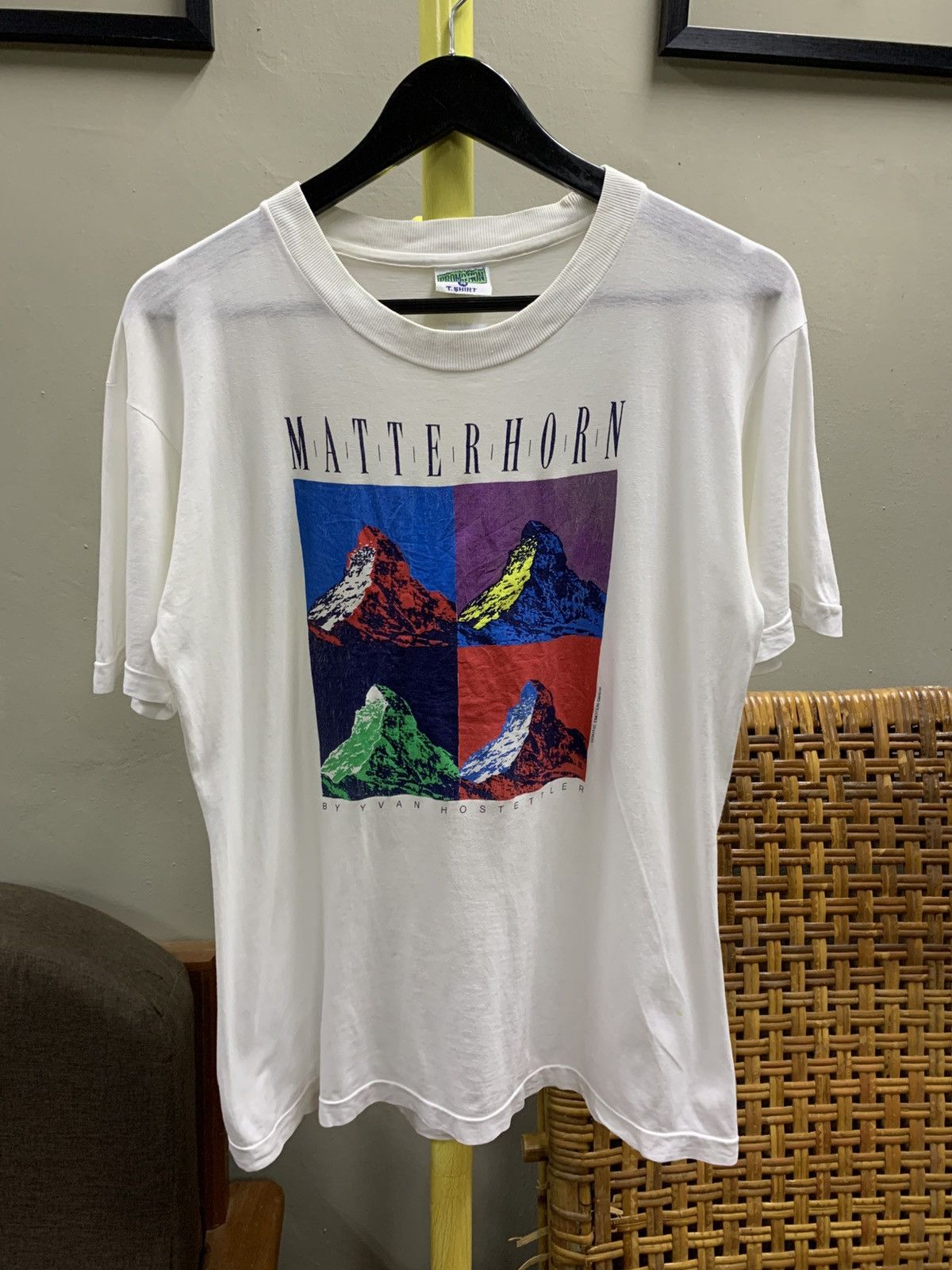 Art Comes First VINTAGE 90s MATTERHORN BY YVAN HOSTETTLER ARTWORK TEE Size US M / EU 48-50 / 2 - 1 Thumbnail