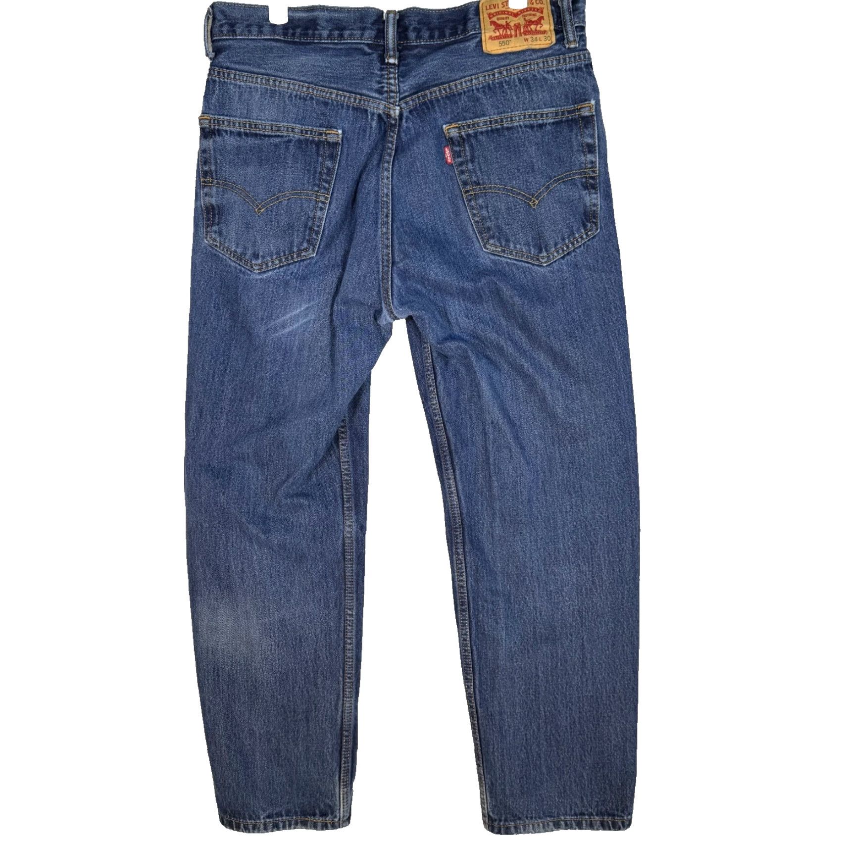 Levi's VINTAGE Levi's 550 Jeans Mens 34x30 Blue Denim Relaxed Fit Tapered Leg Mid Rise Zip Fly Size US 34 / EU 50 - 2 Thumbnail