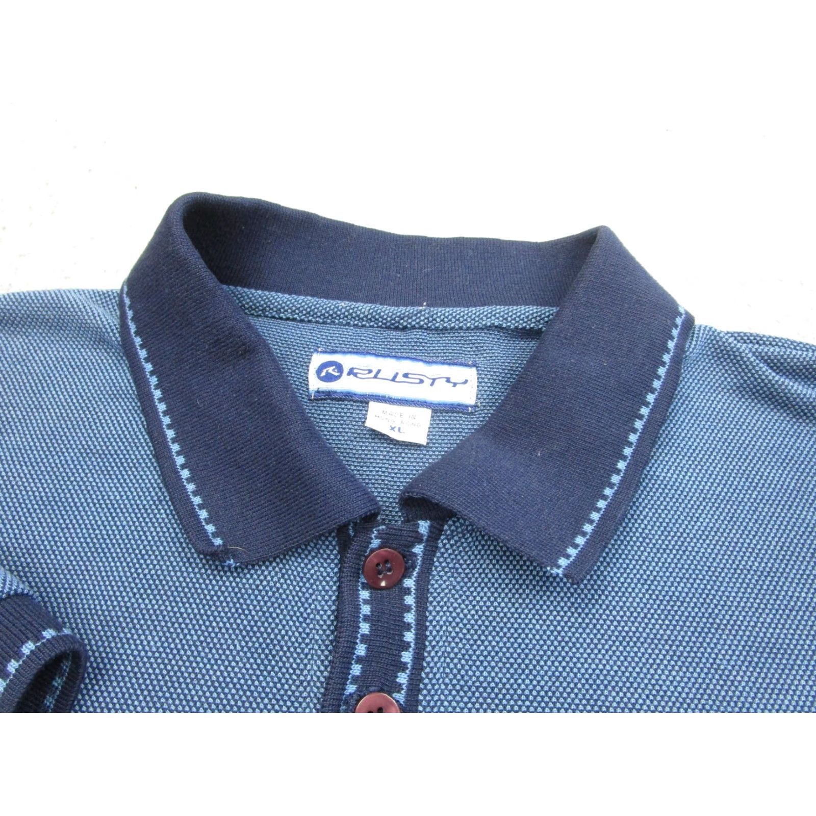 Rusty VINTAGE Rusty Polo Shirt Mens XL Blue Navy Pique Knit Surf Skate Hong Kong 90s Size US XL / EU 56 / 4 - 5 Thumbnail