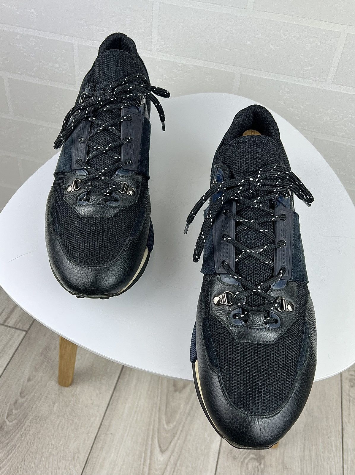 Moncler MONCLER Sneakers Low Top Race Runner Back Logo Nylon Leather Size US 10 / EU 43 - 4 Thumbnail