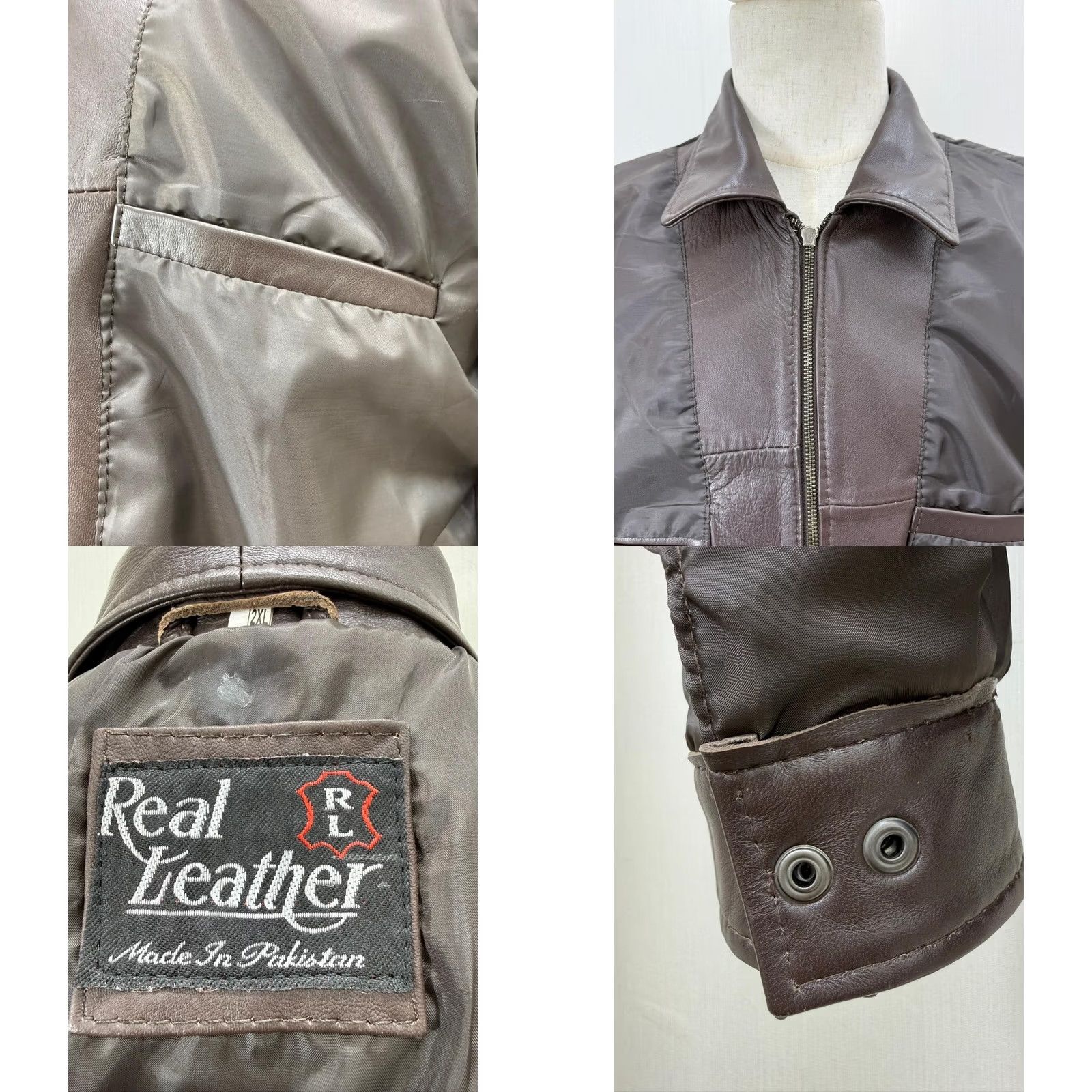 Vintage Men's Italian Sheepskin Genuine Leather Jacket Brown XL Size US XL / EU 56 / 4 - 11 Thumbnail