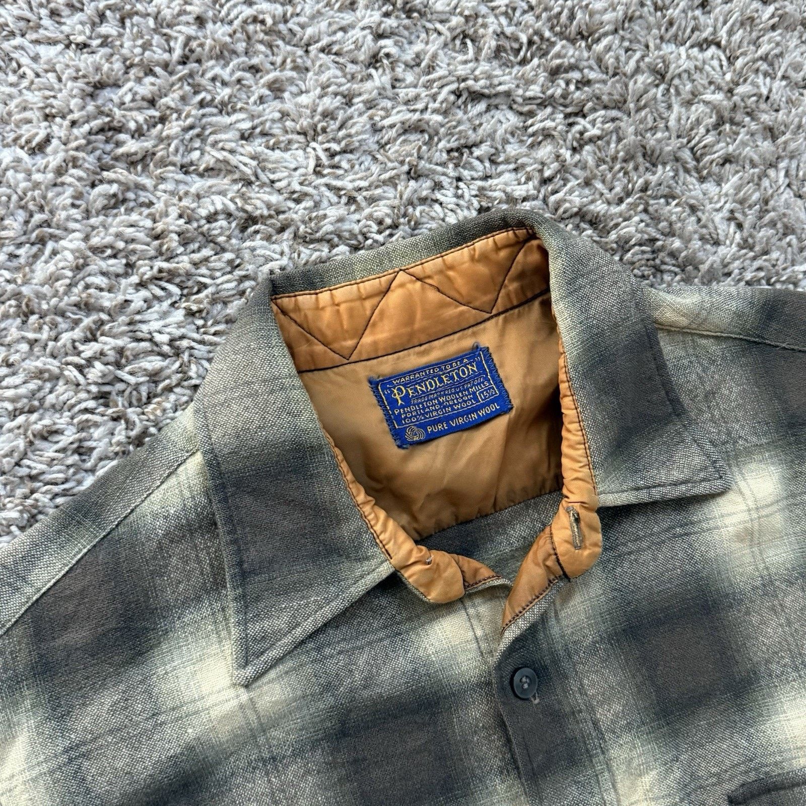 Pendleton × Vintage Vintage Pendleton Shadow Plaid Green Brown Wool Button Shirt Size US M / EU 48-50 / 2 - 3 Thumbnail