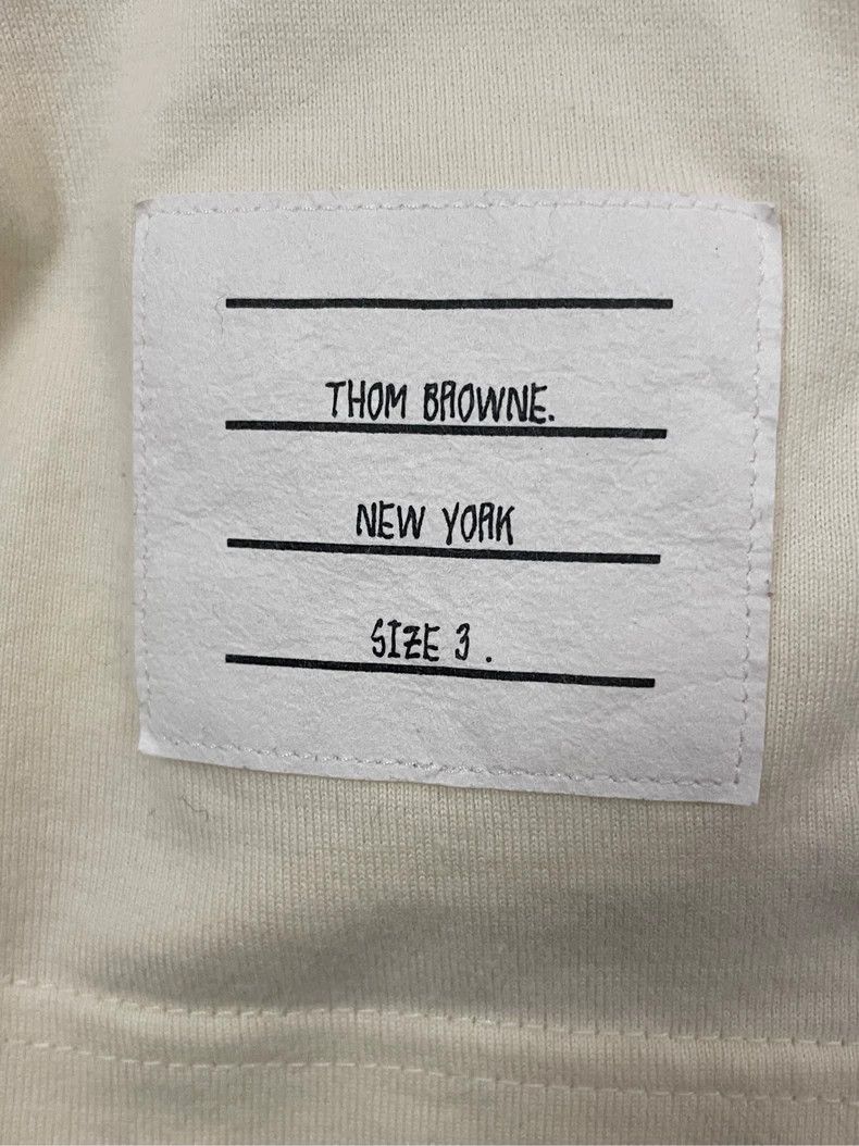 Thom Browne Thom browne Beige four-striped round-neck short-sleeved T-s Size US L / EU 52-54 / 3 - 5 Thumbnail