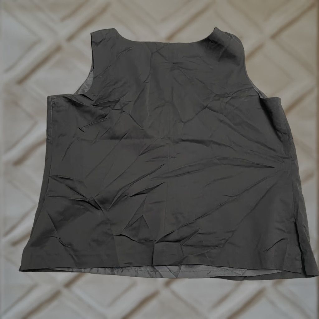 Talbots Talbots Tank Top Womens 16W Black Sleeveless Zip Work Basic Casual Solid Cotton Blend Shirt Mens Womens Girls Boys Size XXL / US 16-18 / IT 52-54 - 1 Thumbnail