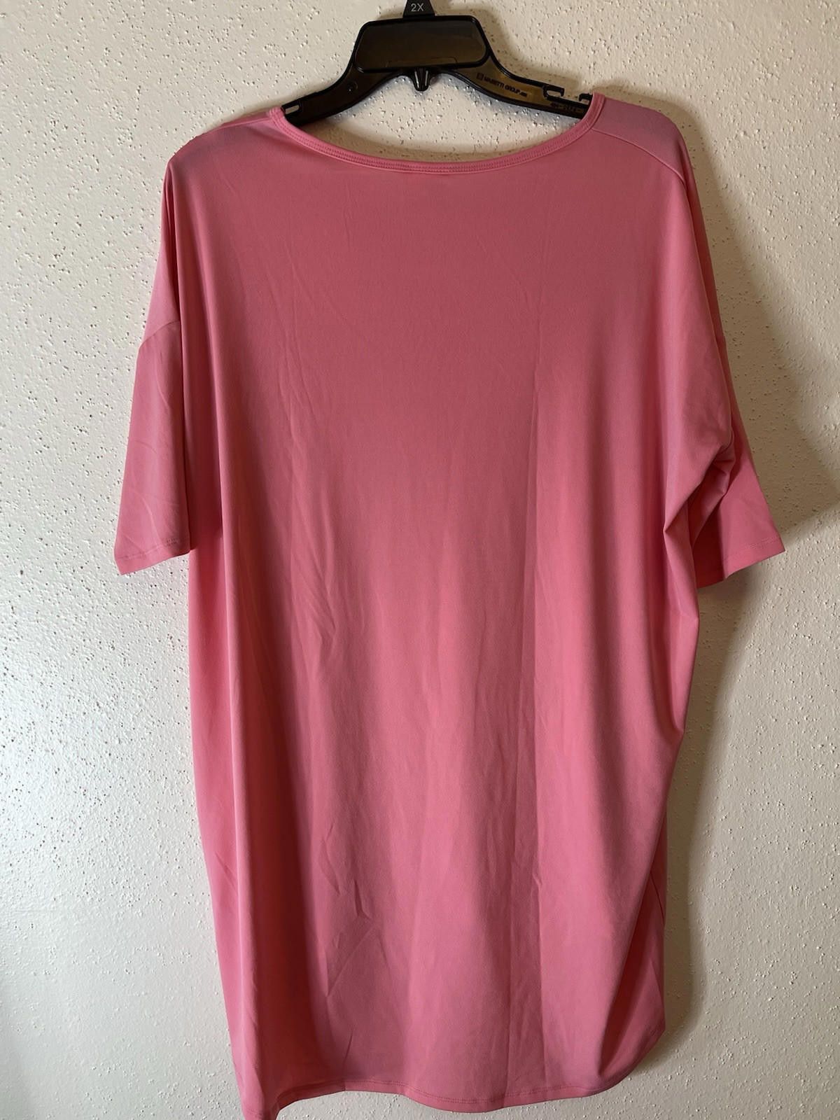 Designer LuLaRoe Tunic Blouse size M Pink Dolman Sleeve Stretch Size M / US 6-8 / IT 42-44 - 2 Thumbnail