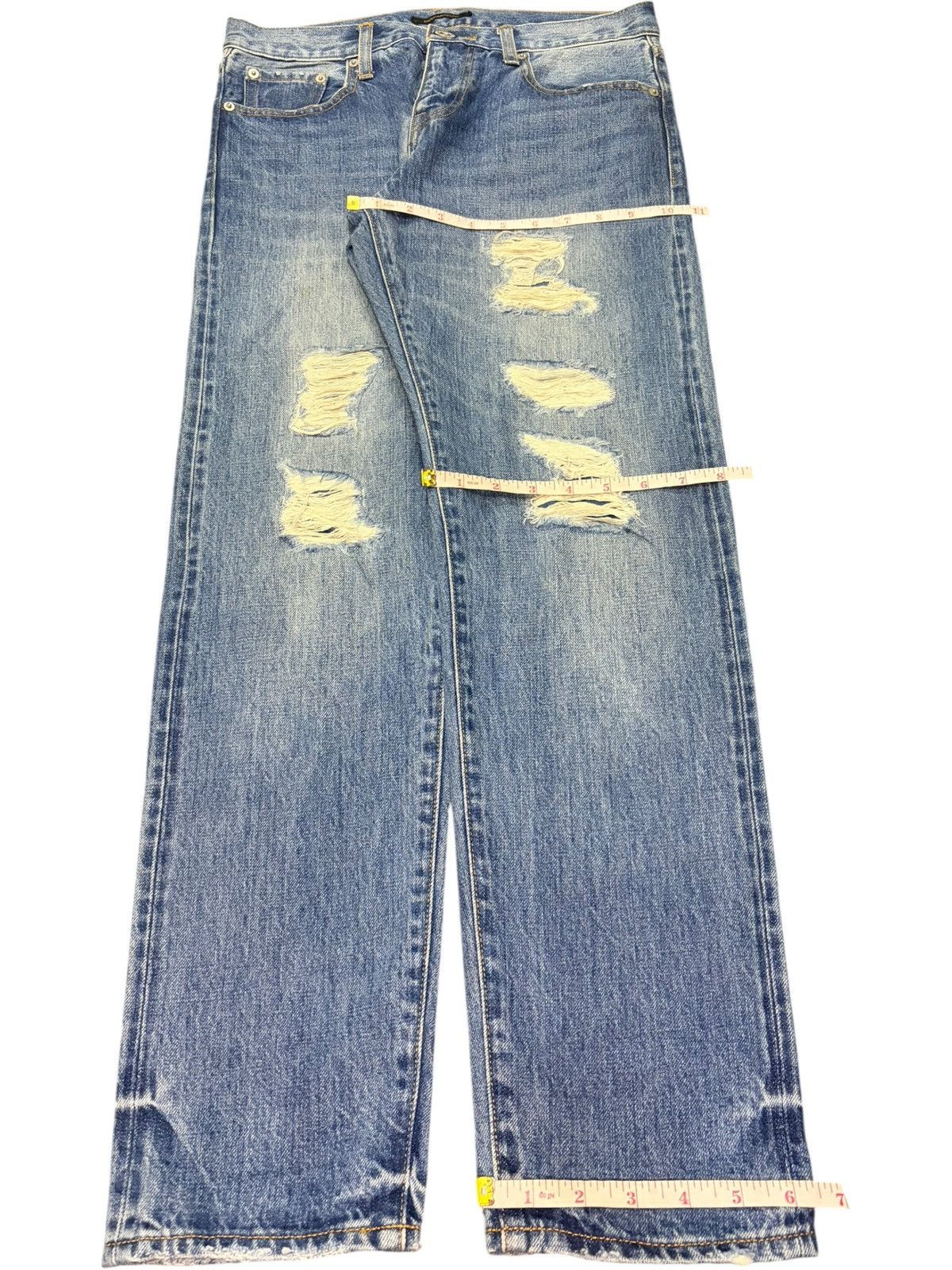 Uniqlo Vintage Japanese Brand Distressed Selvedge Jeans Size 30" / US 8 / IT 44 - 8 Thumbnail
