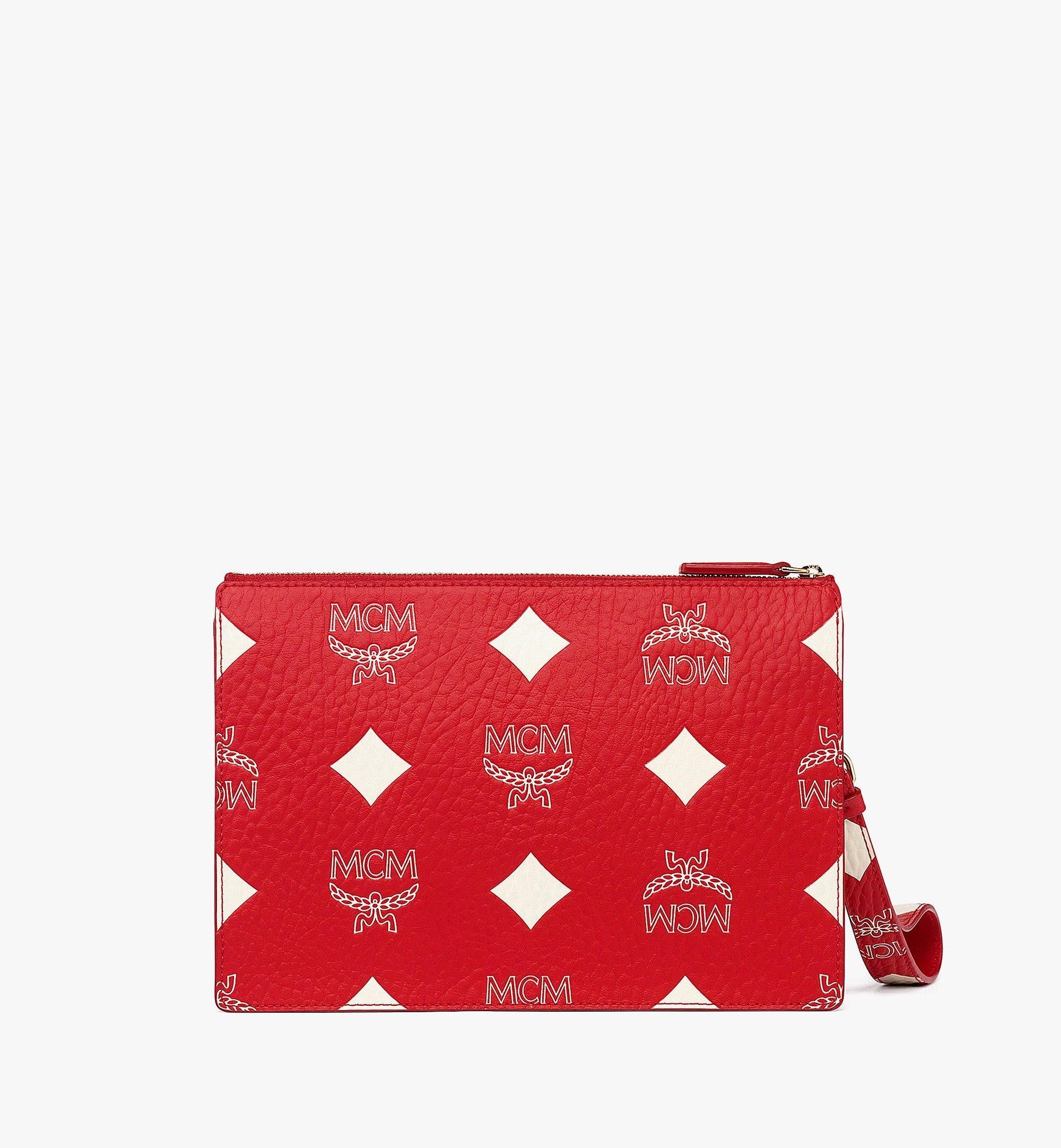 MCM o1mt1gz0225 Size: OS / Small Pouch in Red/White Size ONE SIZE - 3 Thumbnail