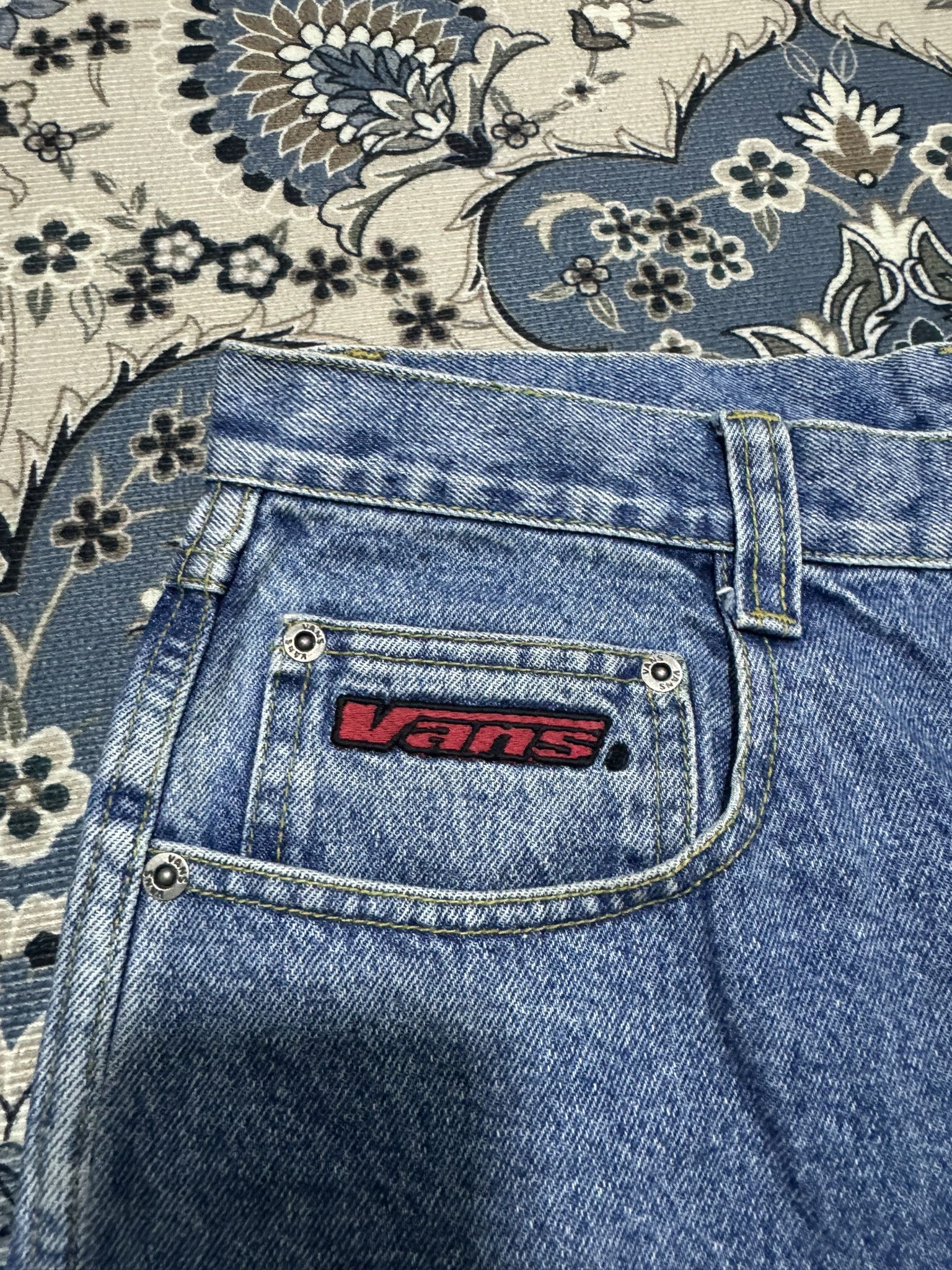 Menace × Shorty's Skateboards × Vans Vintage 90's Vans Baggy Skateboard Pants Denim Hip Hop Size US 30 / EU 46 - 3 Thumbnail