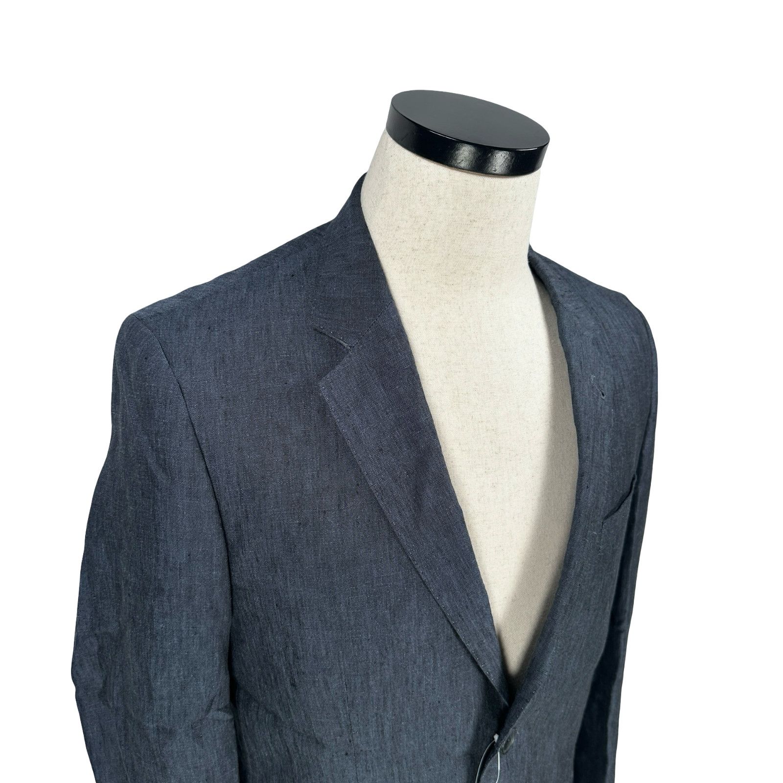 H&M H&M Blazer Jacket Men 36R Blue Linen Single Breasted Notch Size 36R - 2 Thumbnail