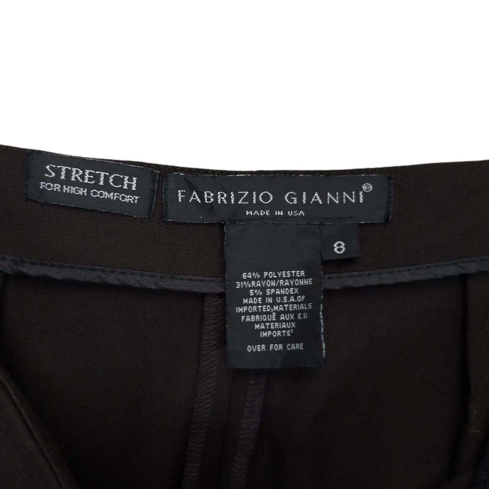 Other Fabrizio Gianni Women's 8 Brown Stretch High Comfort Pants Size 30" / US 8 / IT 44 - 3 Thumbnail