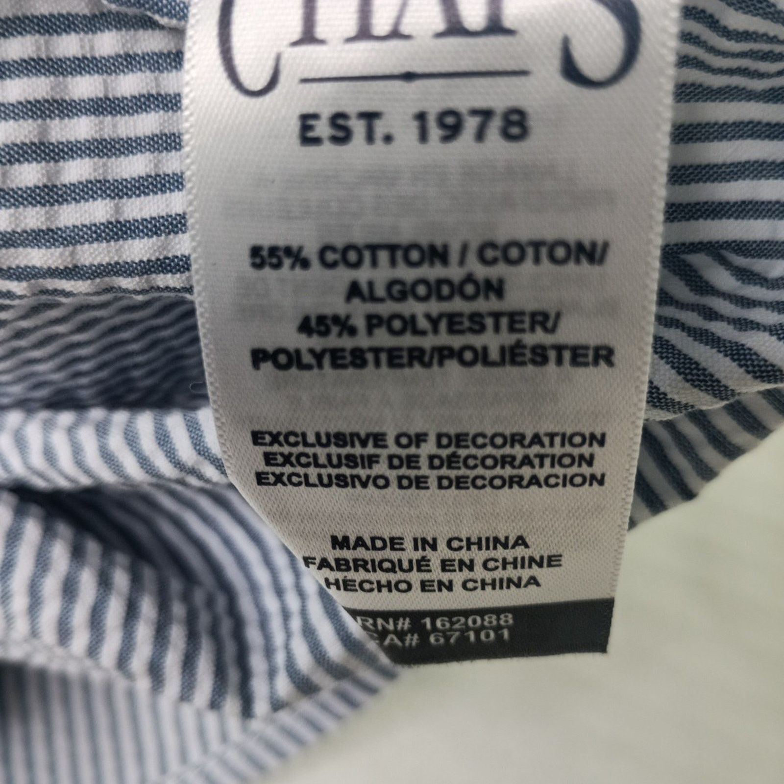 Chaps Chaps Seacoast Seersucker Woven Shirt Mens Size S Blue White Size US S / EU 44-46 / 1 - 6 Thumbnail