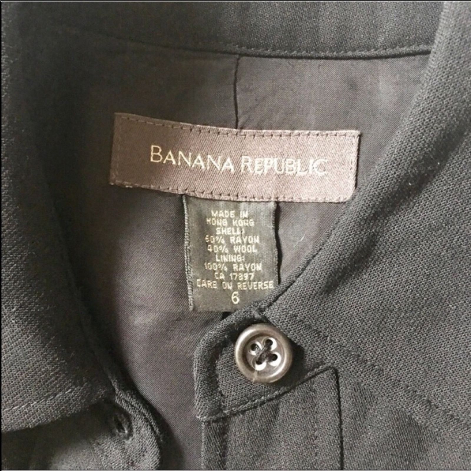 Banana Republic BANANA REPUBLIC Black Lightweight Button Shacket Coat Jacket Size M / US 6-8 / IT 42-44 - 6 Thumbnail