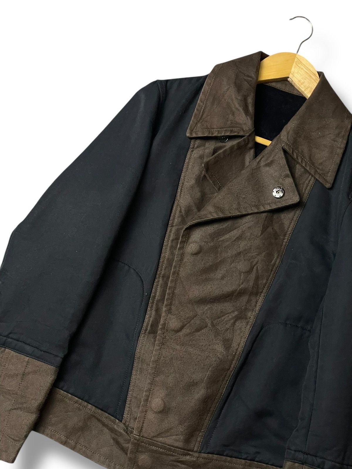 Japanese Brand × Seditionaries × Vintage ACT AGAINST ONE’S WILL Spliced Leather Suede Jacket (113) Size US XXS / EU 40 - 2 Thumbnail