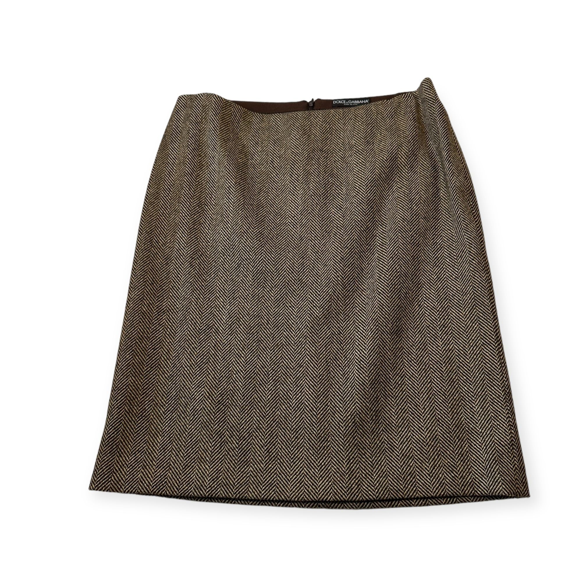 Dolce & Gabbana Dolce & Gabbana Herringbone Wool Pencil Skirt IT 44 Size 30" / US 8 / IT 44 - 4 Thumbnail