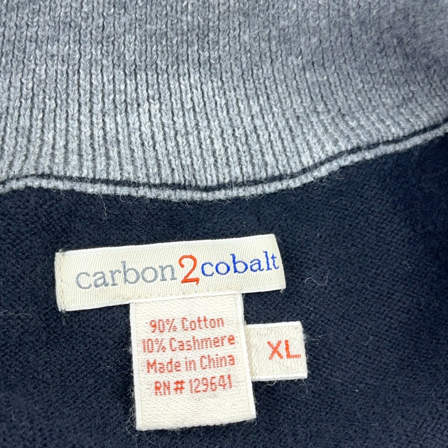 Carbon2Cobalt Corban 2 Cobalt Sweater Men XL Black Gray Pullover 1/2 Zip Knit Thick Lightweight All Seasons Logo Zipper Long Sleeve Regular Adult Sweatshirt Size US XL / EU 56 / 4 - 3 Thumbnail