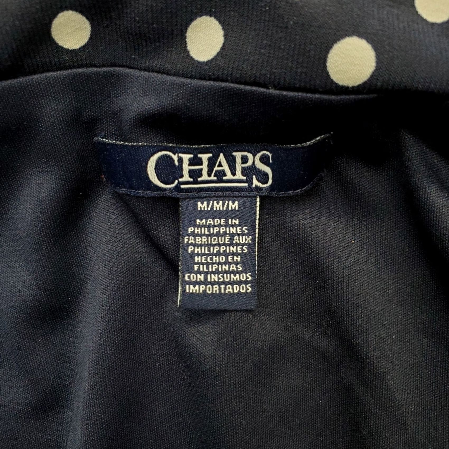 Chaps Chaps Womens Wrap Dress M Blue White Polka Dot Belted Ruffled V-Neck Sleeveless Size M / US 6-8 / IT 42-44 - 3 Thumbnail