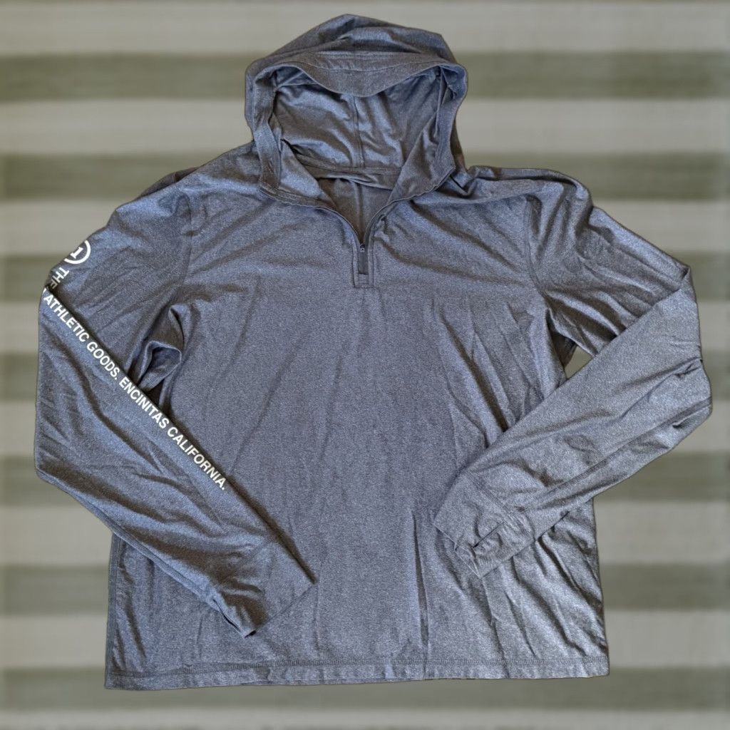 Vuori Ultralight Stretch 1/4 Zip Hoodie Hoody Grey Men's Size XL