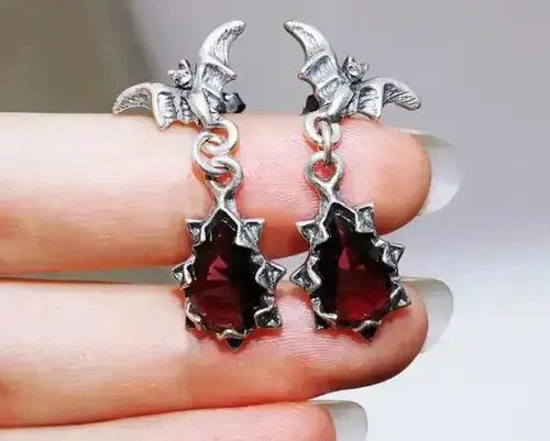 Jewelry Bat With Stone earrings (1pairs) Size ONE SIZE - 1 Thumbnail