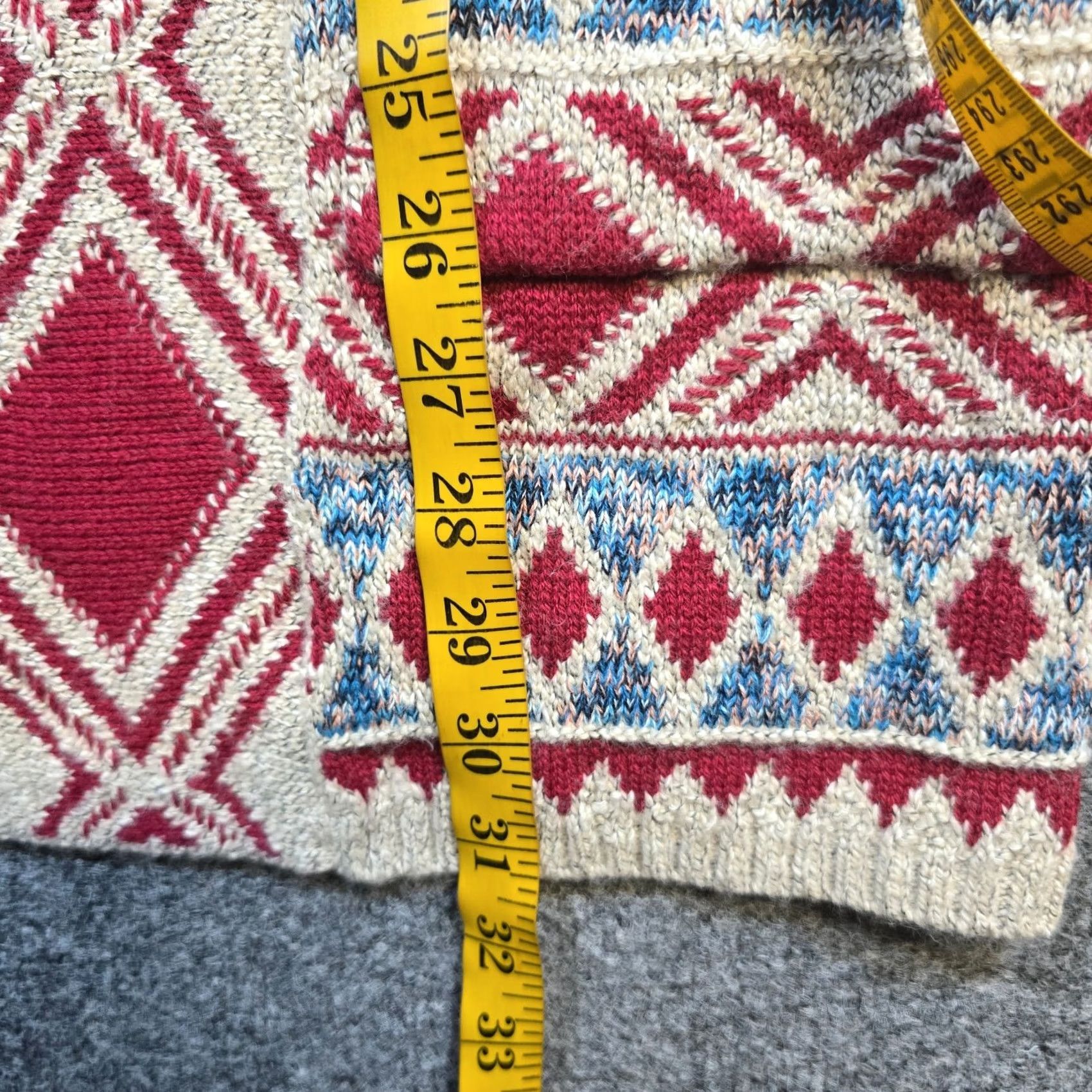 Lucky Brand Lucky Brand Cardigan Women M Beige Red Aztec Western Hooded Open Front Pockets Geometric Knit Winter Fall Spring Sweater Clothes Shirt? Size M / US 6-8 / IT 42-44 - 7 Thumbnail