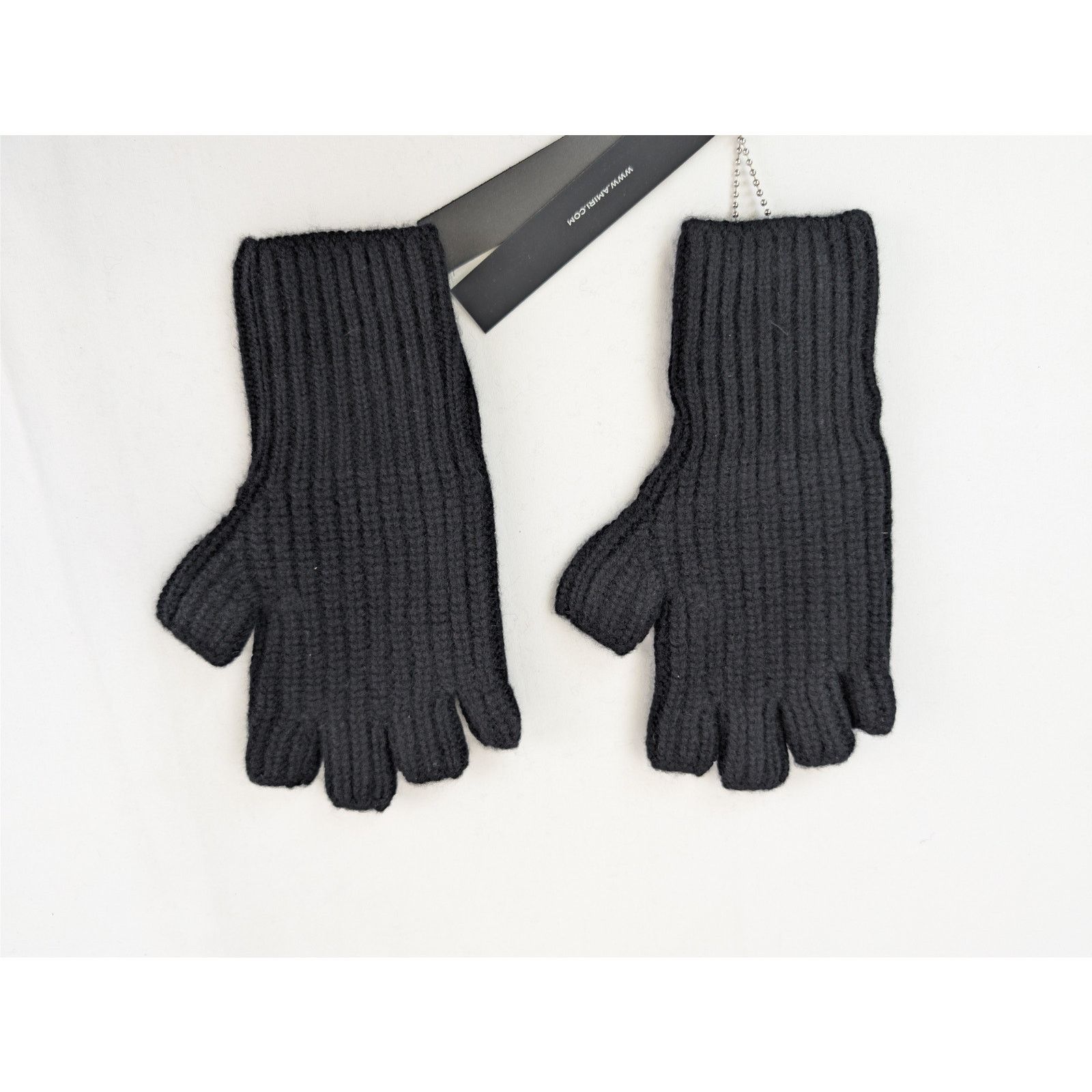Amiri o1rshd1 Q:5 / Size: OS / Cashmere Fingerless Gloves in Black Size ONE SIZE - 6 Thumbnail