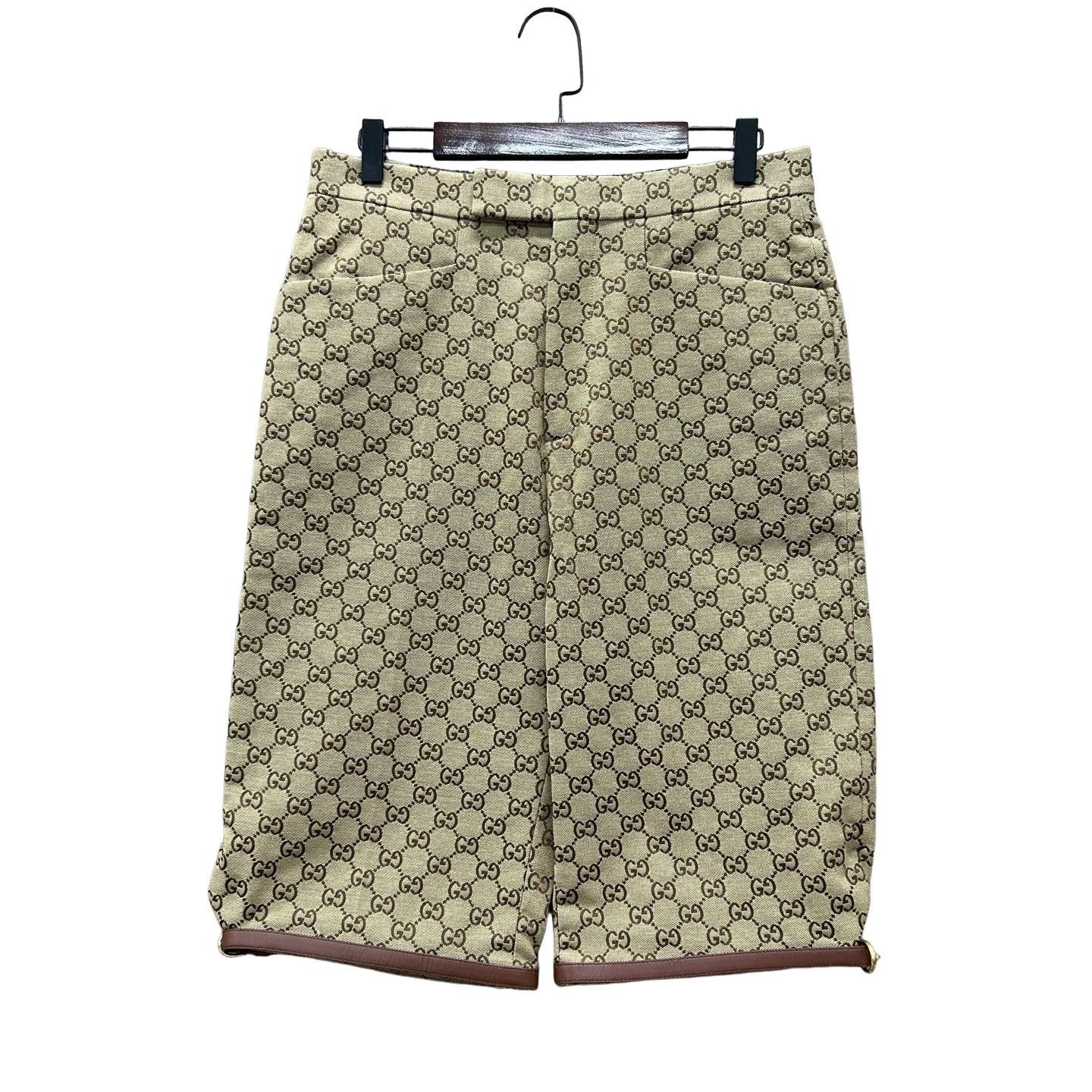 Gucci Gucci GG Monogram Leather Trim Shorts Size 30 Size US 30 / EU 46 - 1 Thumbnail