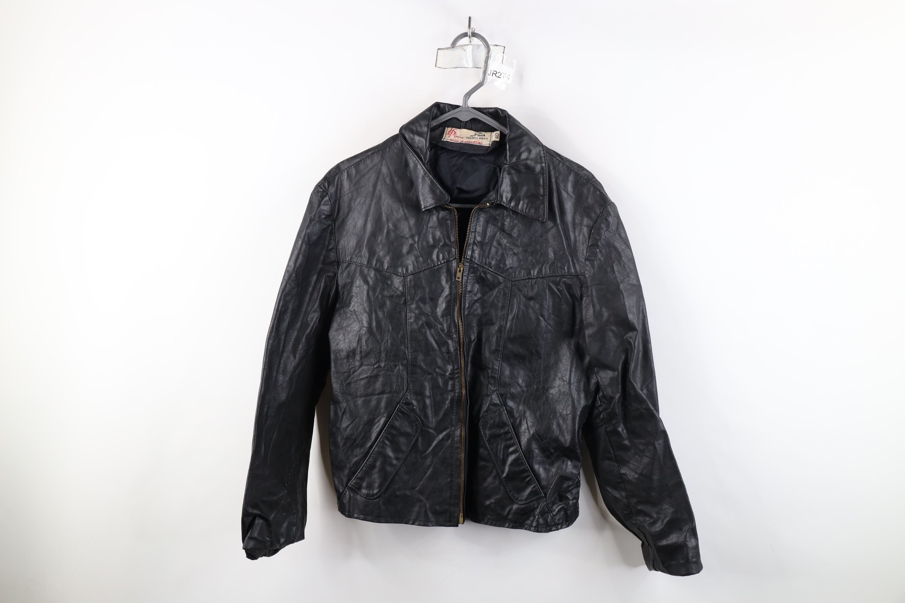 Vintage Vintage 60s 70s Streetwear Leather Bomber Jacket Black Size M / US 6-8 / IT 42-44 - 1 Thumbnail